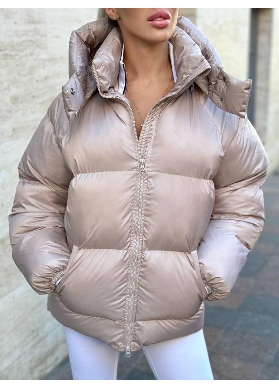 Бежевый зимний Пуховик No Brand