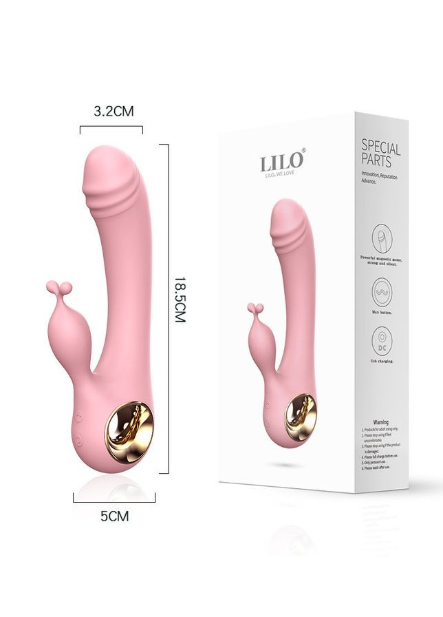 Вібратор-кролик Pink, жіночий кліторально-вагінальний стимулятор. Еротичний подарунок Lilo (315723256)