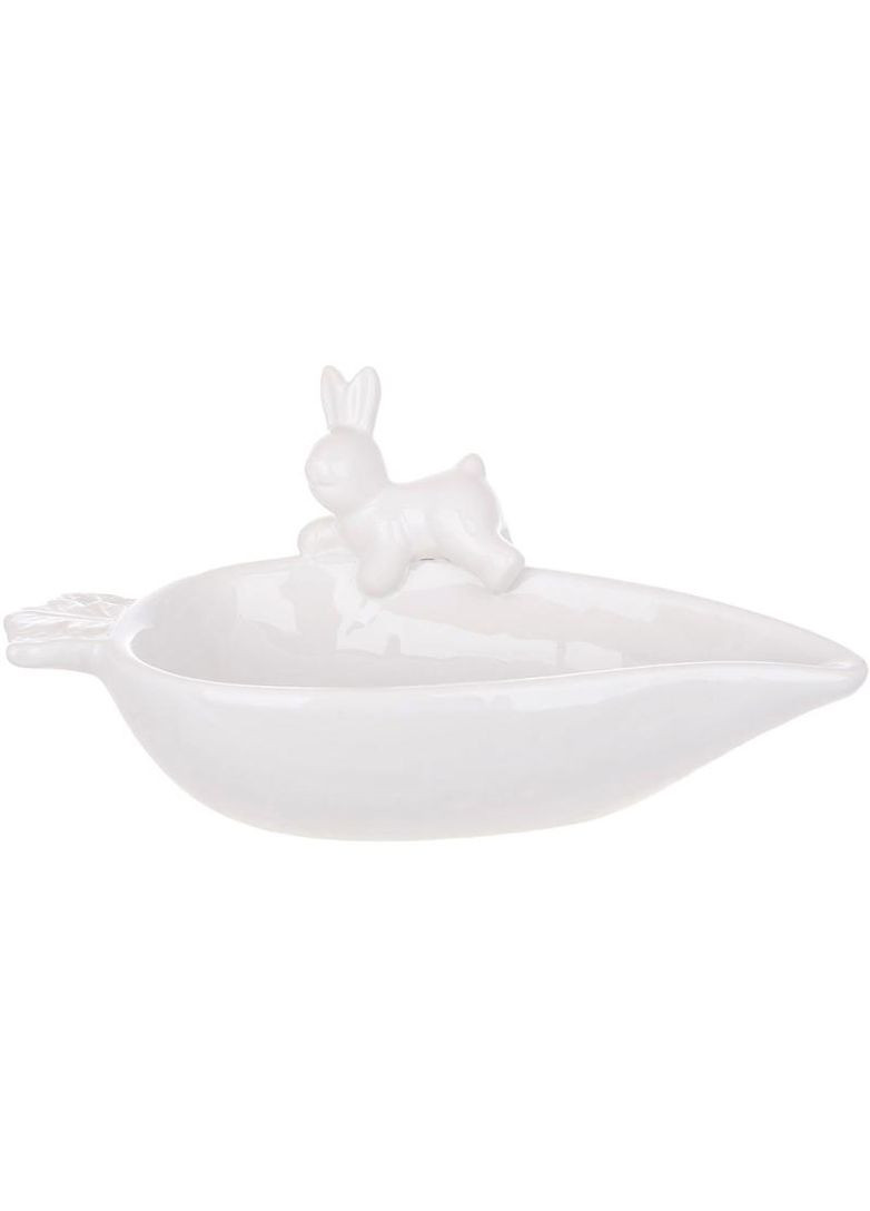 Сервировочная пиала Умный Кролик керамическая 350мл для десертов с фигуркой зайца и моркови Bona (368978719)