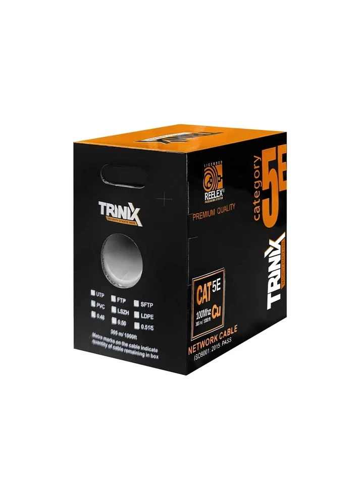 Кабель витая пара FTP CAT5E CU 0.51mm PVC Indoor 305m (33-00042) Trinix (395922658)