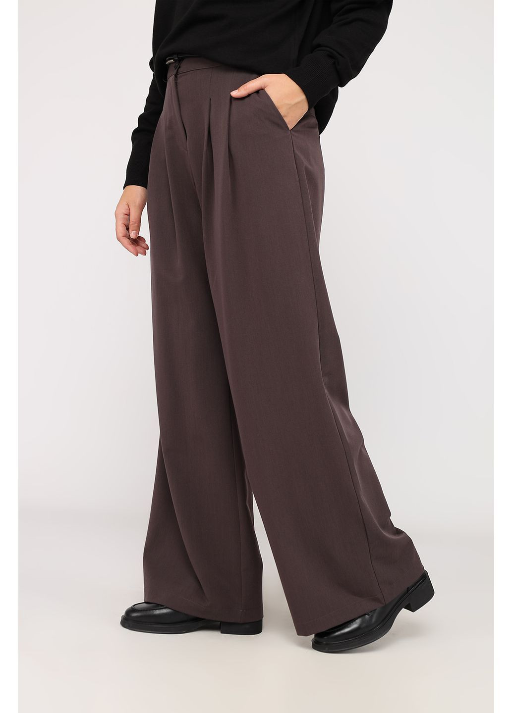 Штани палаццо жіночі колір темно-коричневий ЦБ-00283834 Yuki (366037968)