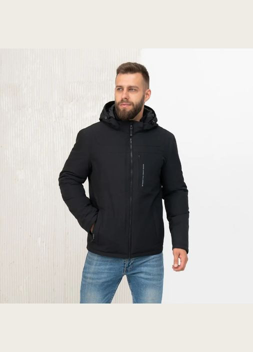 Чорна демісезонна чоловіча куртка весна-осінь великого розміру SK