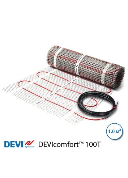 Тёплый пол DEVIcomfortTM 100T, 1 м2, 100 Вт, нагревательный мат (83030502) devi (388256415)
