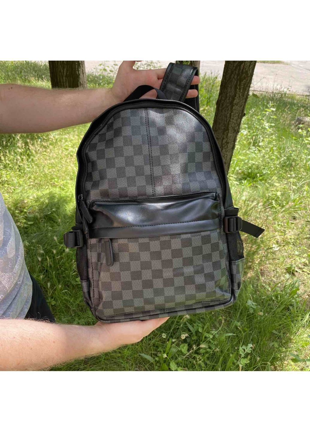 Женский городской в клетку (676ДКч) No Brand рюкзак (362577374)