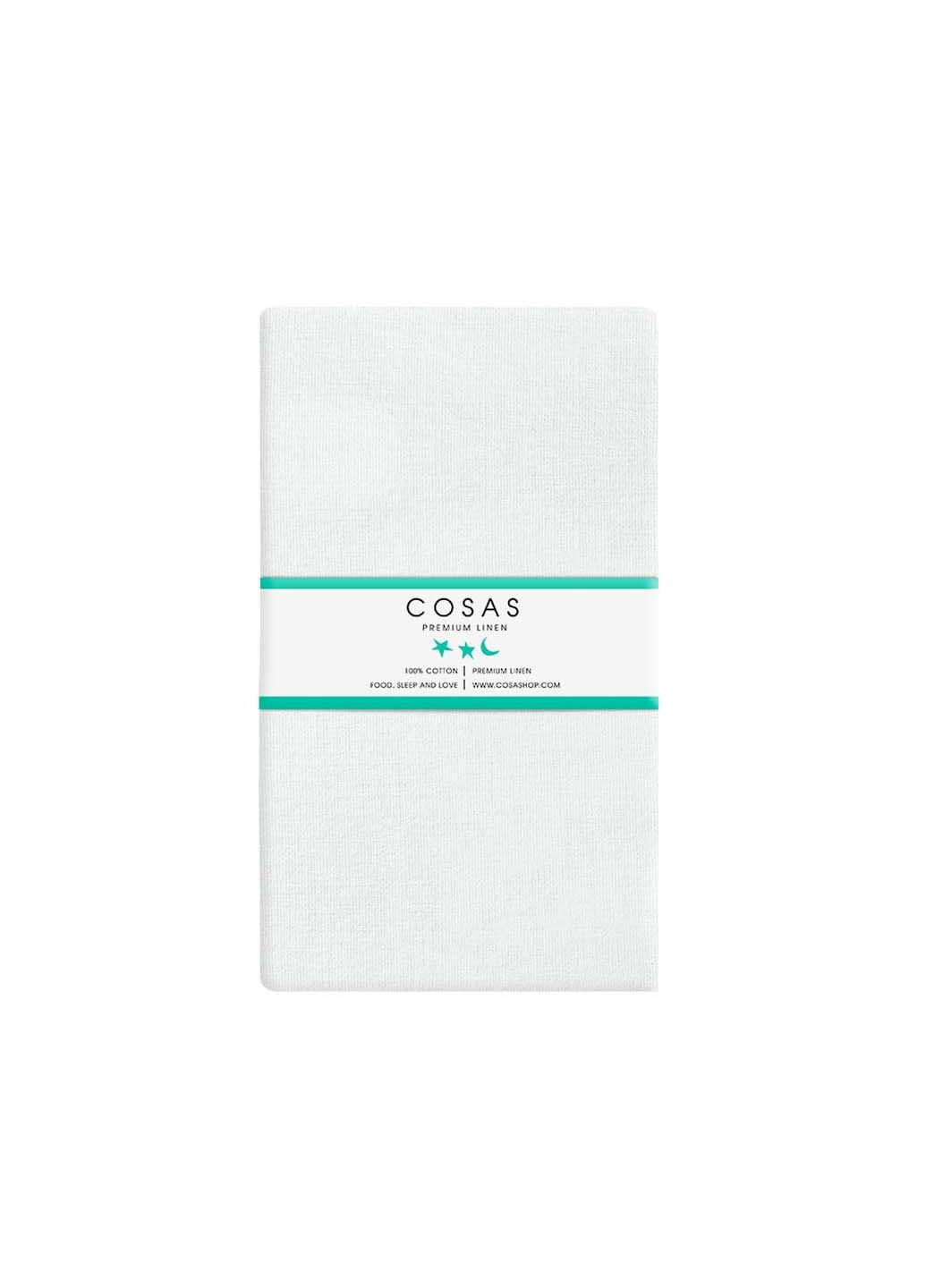 Двоспальна постіль з простирадлом на гумці Star America White CS1 180х220 см Cosas (307387781)