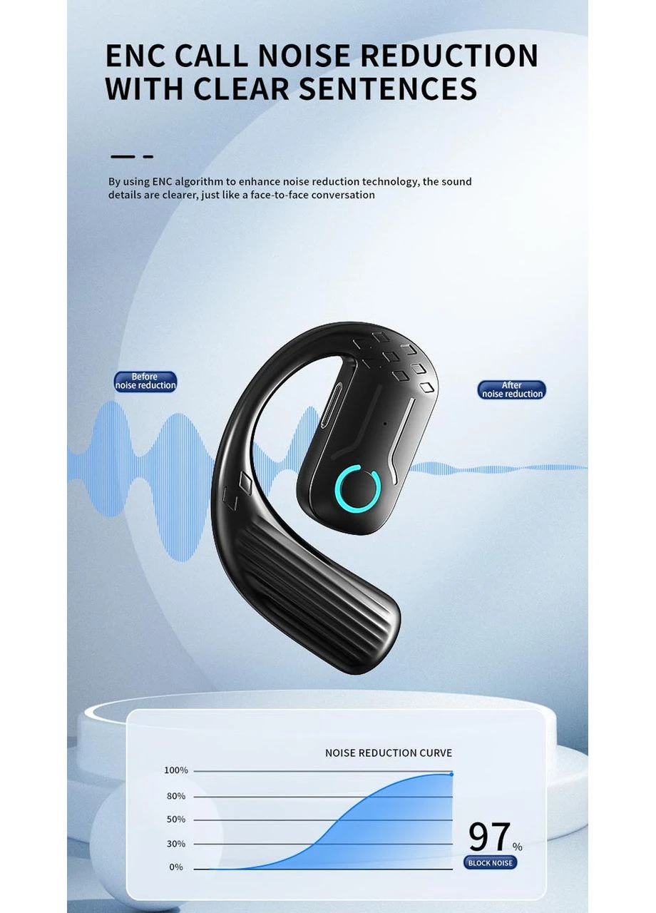 Поворотна гарнітура bluetooth 5.4 навушник Чорний YS-01 No Brand (378026778)