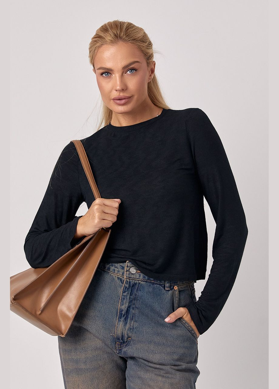 Женская трикотажная кофта с длинным рукавом - серый Lurex (302336935)