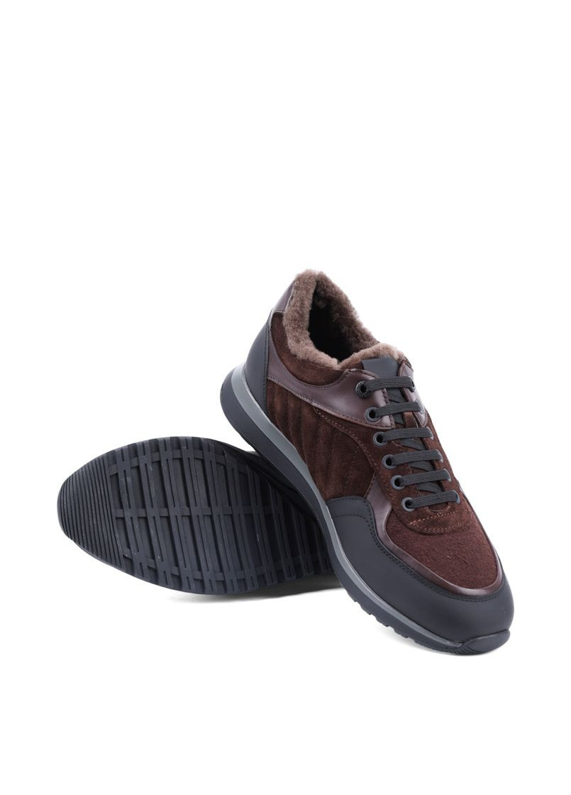 Коричневые зимние мужские кроссовки mu096a-04-s42/np95/x61/u61 коричневый замша MIRATON