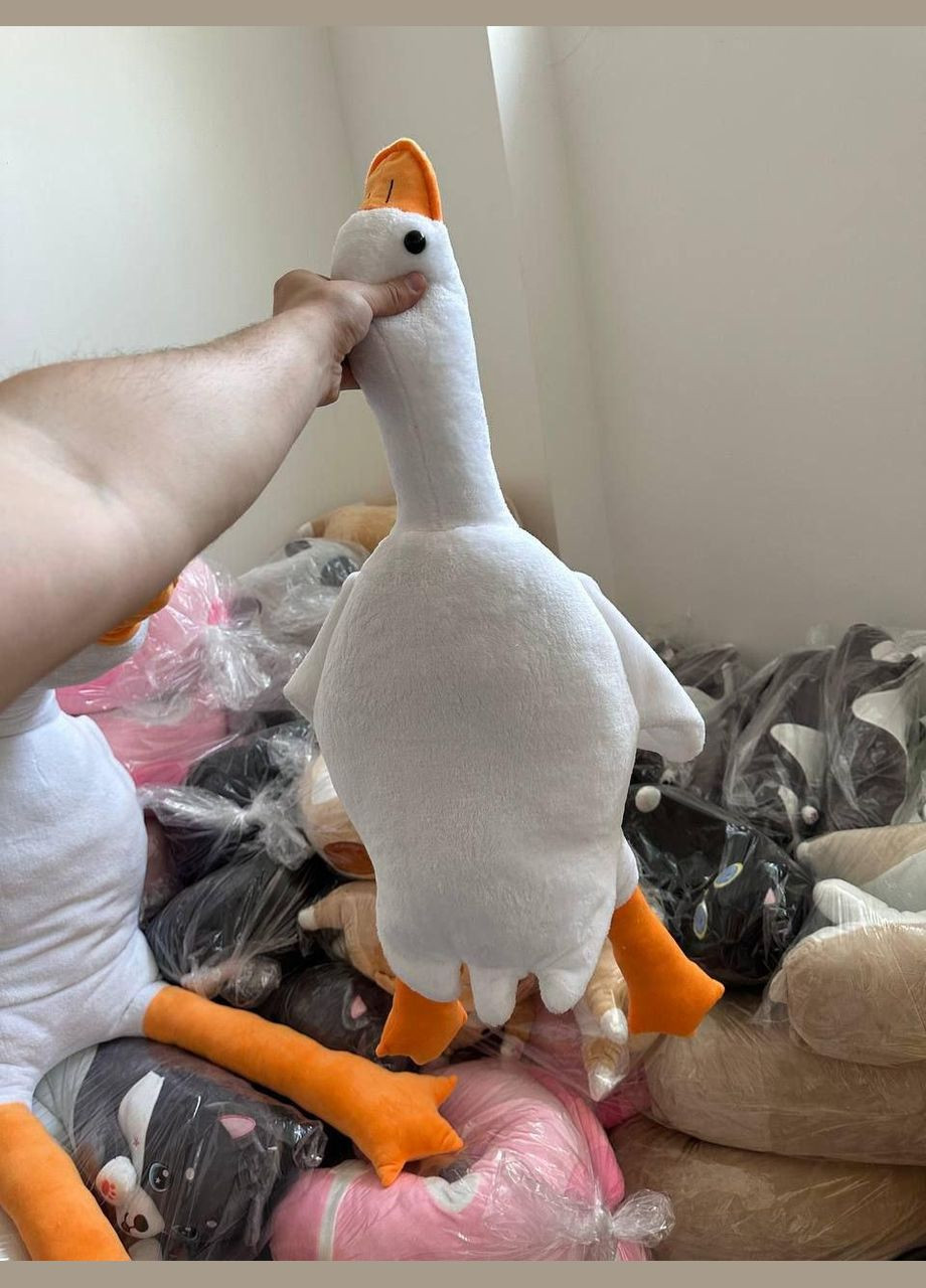 Велика М'яка іграшка плюшева Гусак 160 см, іграшкаподушка, іграшка- антистрес, КІМ (303137199)