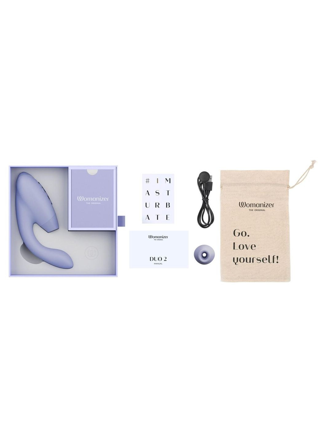 Подвійний вакуумний кліторальний стимулятор Womanizer Duo 2 - Lilac, незалежні мотори No Brand (366877876)