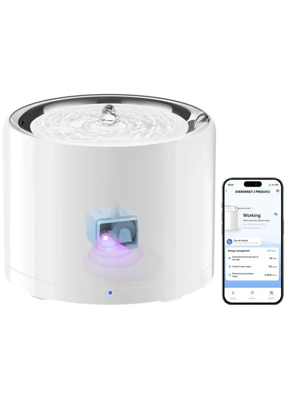 Смарт-поїлка Eversweet 3 PRO Water Fountain White P4108 UVC PETKIT (402236205)