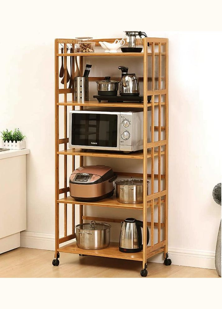 Етажерка на колесах з дерева Талкіна 158 сієна (ЕТА-581405) No Brand (327848133)