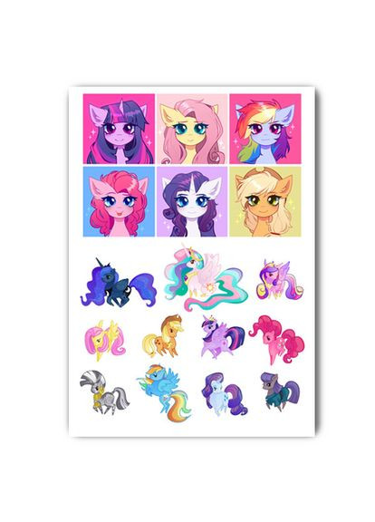 Стикеры Маленькие Пони А4 лист (stik_026) No Brand (326998067)