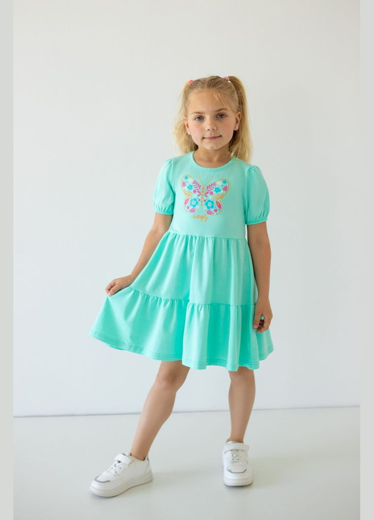 Светло-зелёное платье для девочек 05-8013-83н 98 см светлый-ментол Авекстекс (331622561)