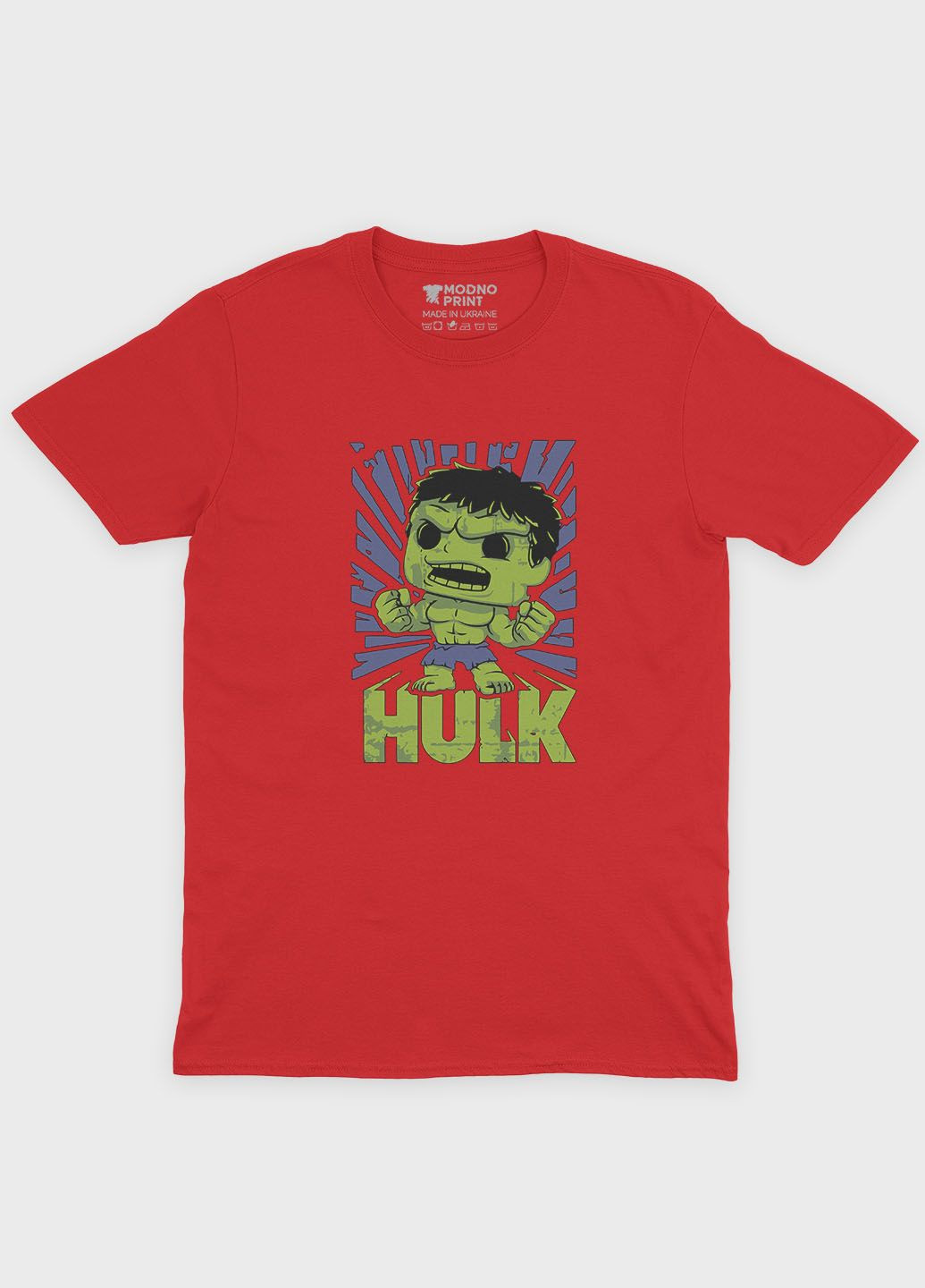 Красная демисезонная футболка для мальчика с принтом супергероя - халк (ts001-1-sre-006-018-014-b) Modno
