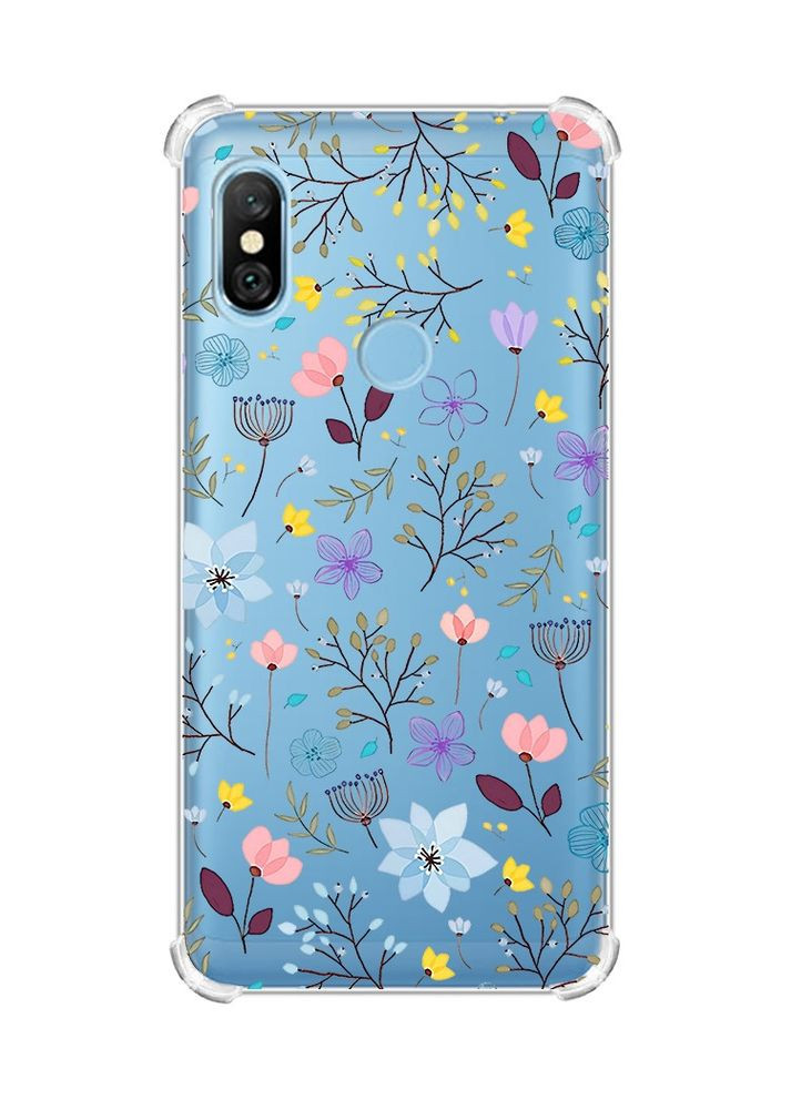 Чехол с утолщёнными углами для Xiaomi Redmi Note 6 Pro:: Цветочный фон (принт 267) Creative (360659707)