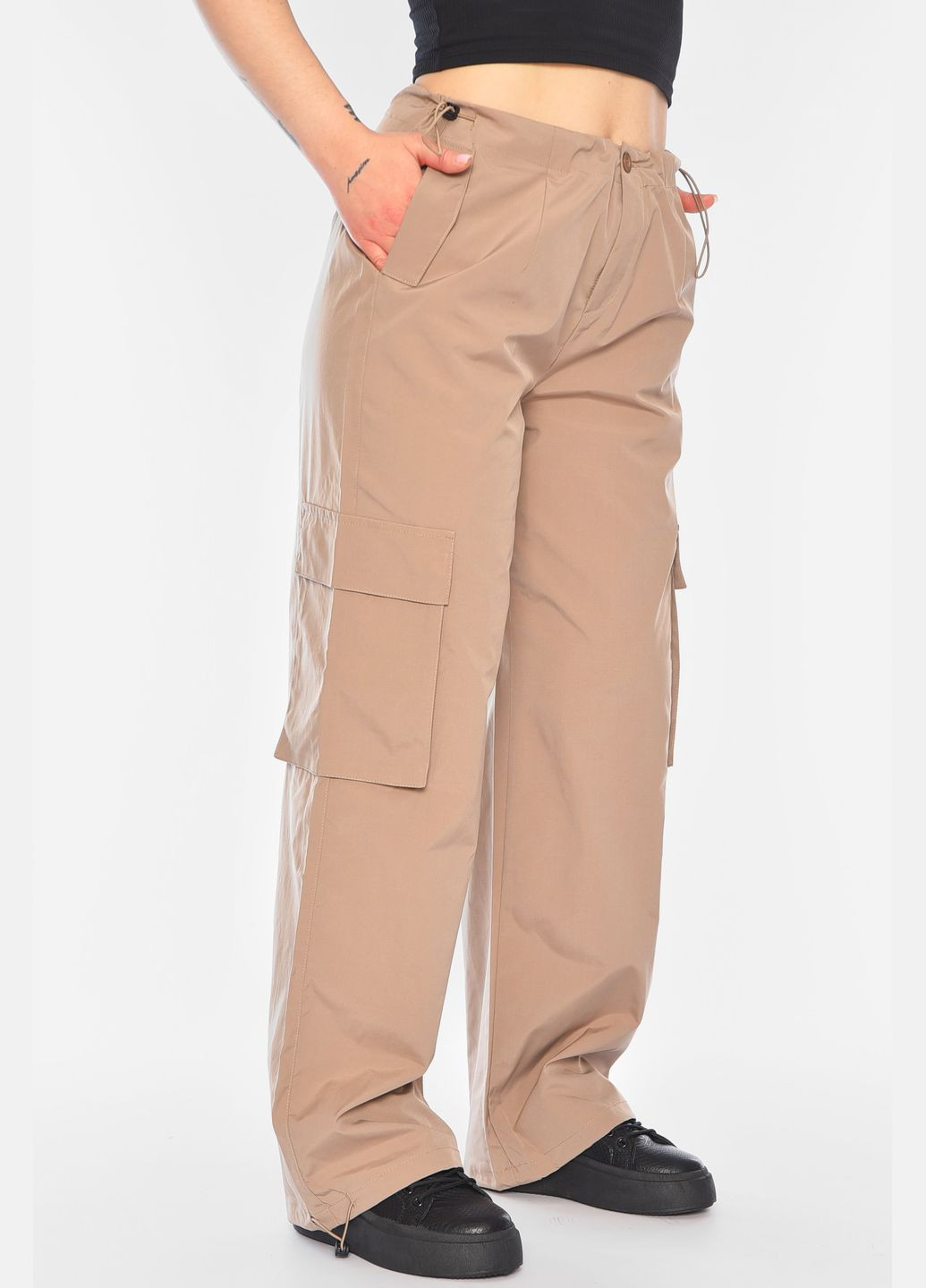 Штани жіночі карго темно-бежевого кольору Let's Shop (322112067)