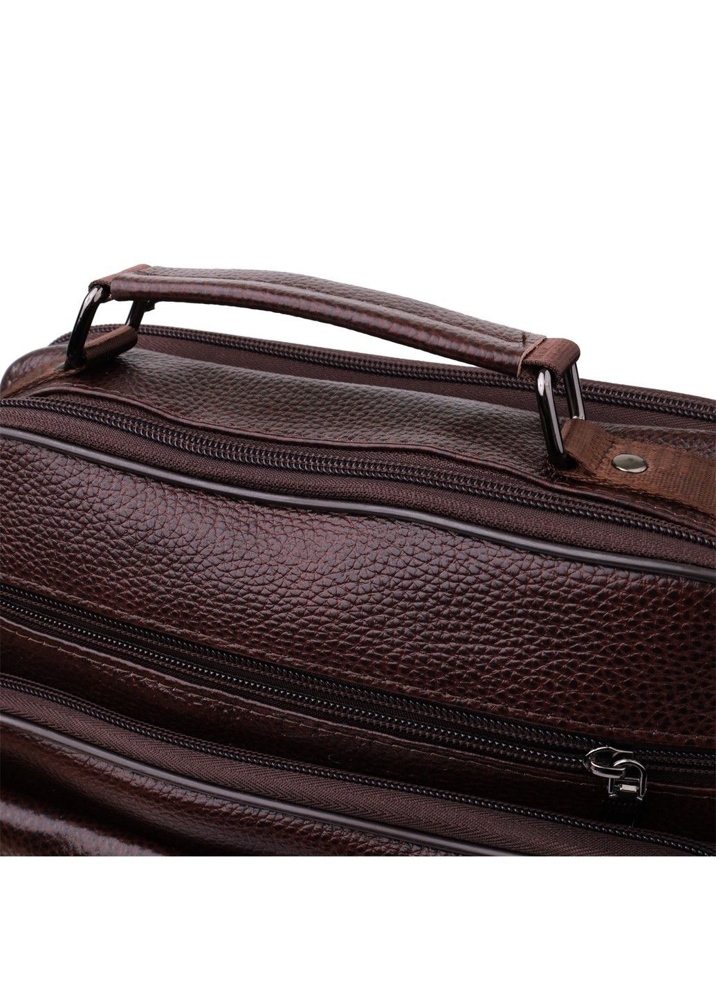 Практична чоловіча сумка з ручкою для перенесення в руці з натуральної шкіри 23024 Коричневий Vintage (356452118)