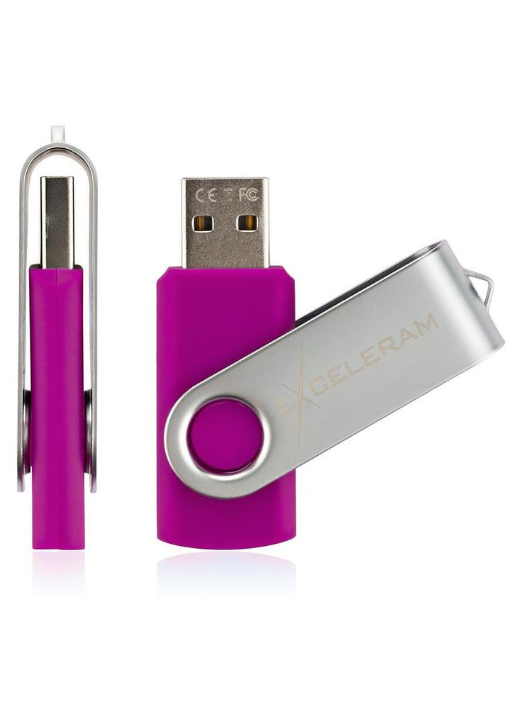 USB флеш накопичувач (EXP1U2SIPU32) Exceleram 32gb p1 series silver/purple usb 2.0 (268143405)