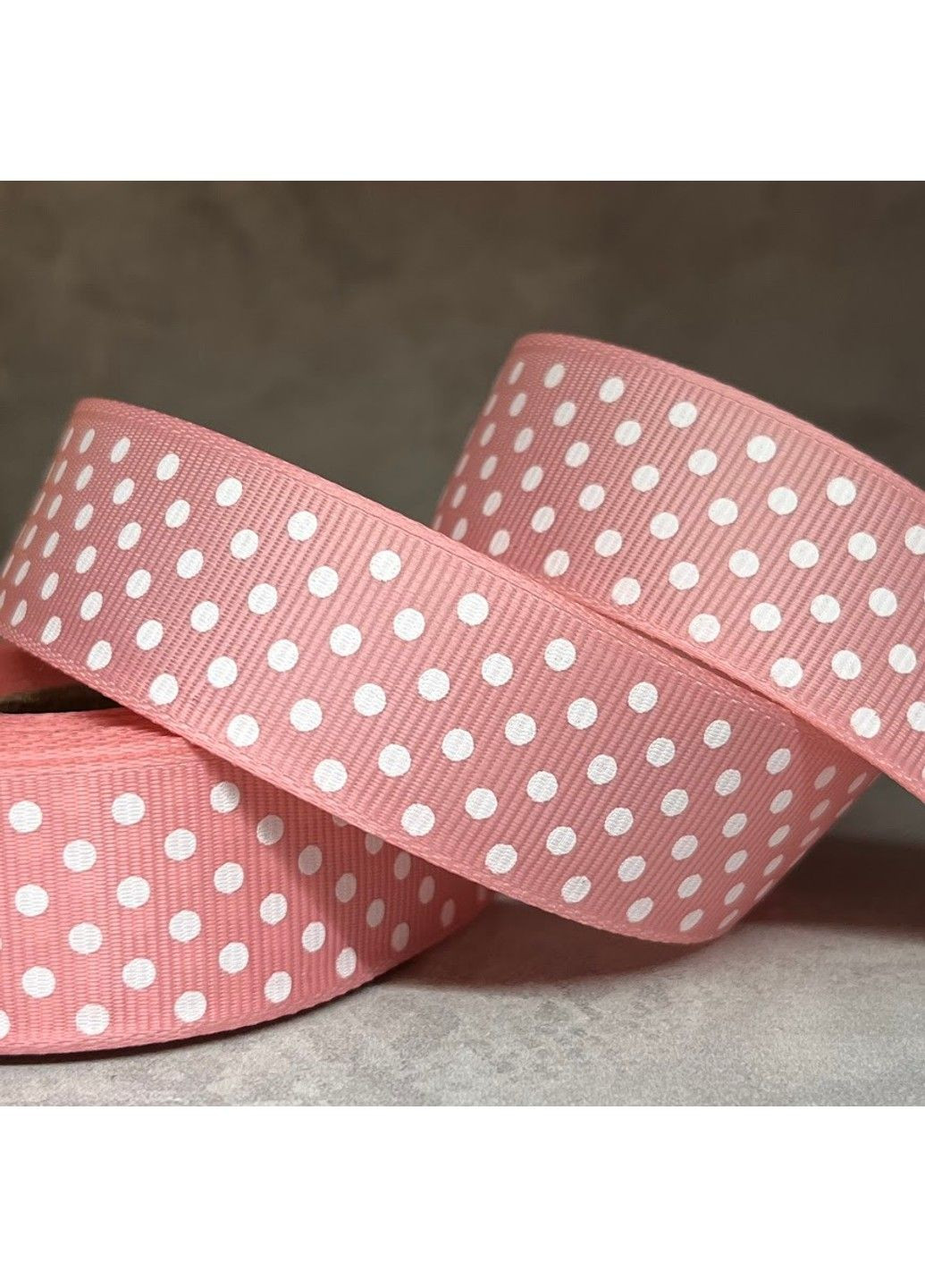 Репсовая лента 2,5 см в горох, цвет- теракот, арт 013103, 1 метр No Brand (316472733)