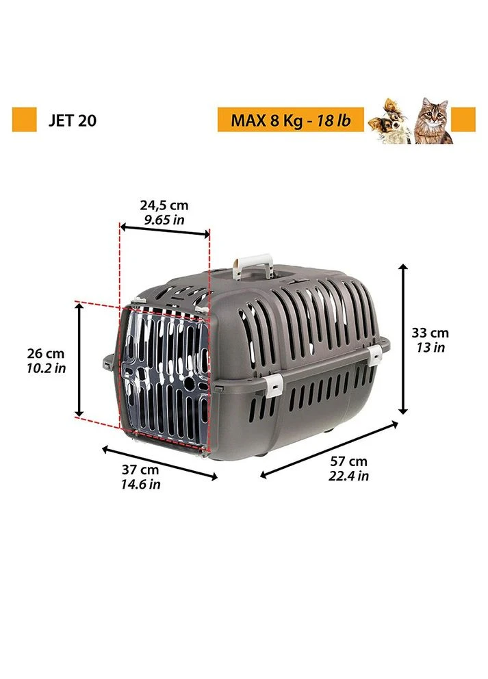 Переноска для собак и котов Jet 20 голубая до 8 кг 37x57x33 см 73045099 Ferplast (330636462)