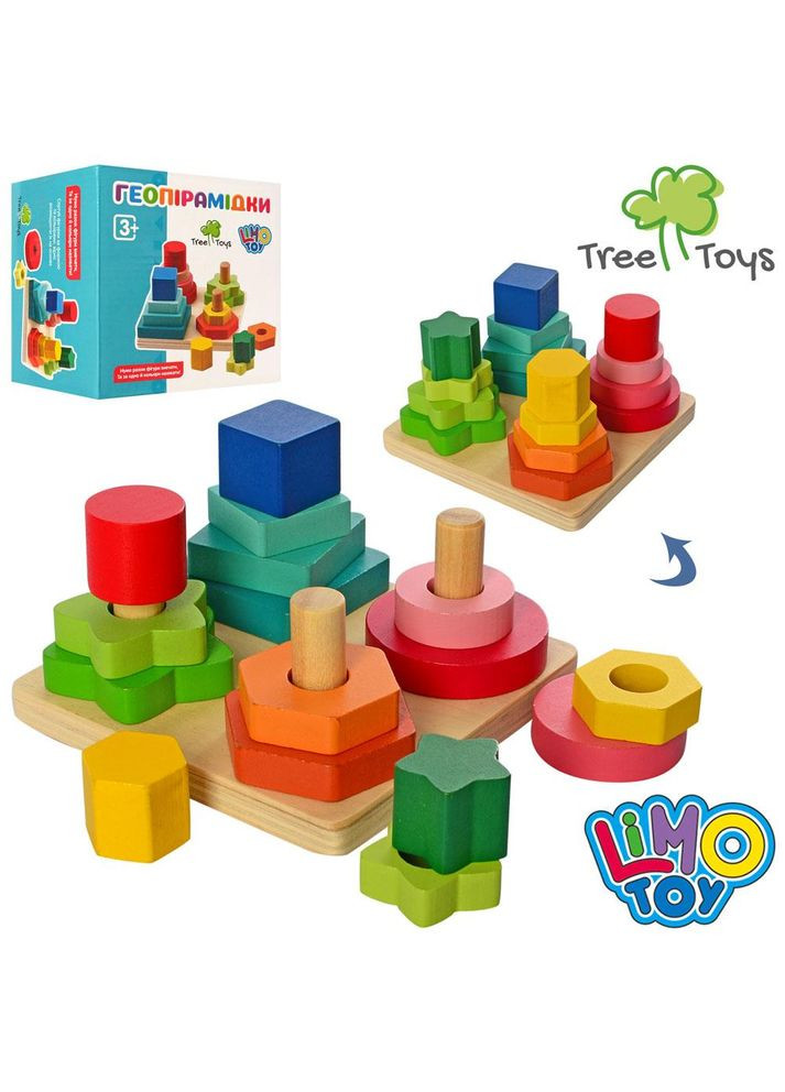 Деревянная игра для малышей пирамидка, счет, геометрия, MD 1190 Metr+ (305393867)