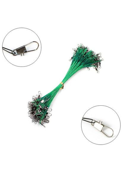 Поводок стальной 20см 0.5мм, 20шт, с вертлюжком и застежкой, 105612 No Brand (371896861)