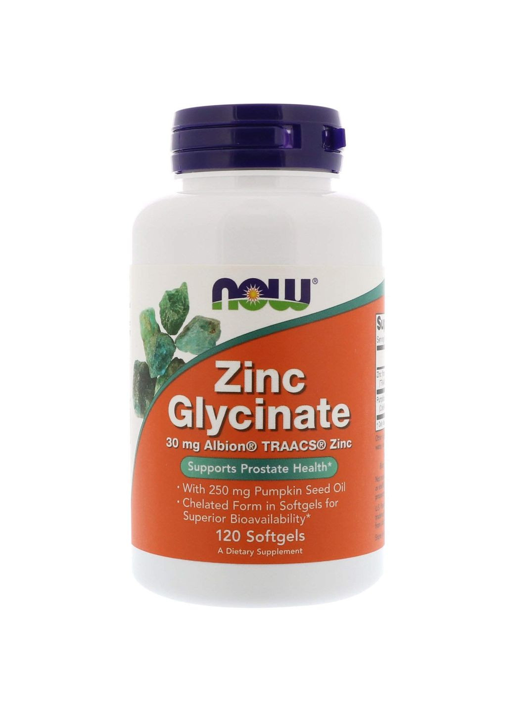 Глицинат цинка, Zinc Glycinate,, 120 гелевых капсул Now Foods (362372993)