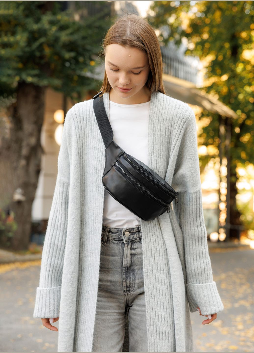 Женская сумка на пояс кожаная бананка Tirso BTT Sambag (325471325)