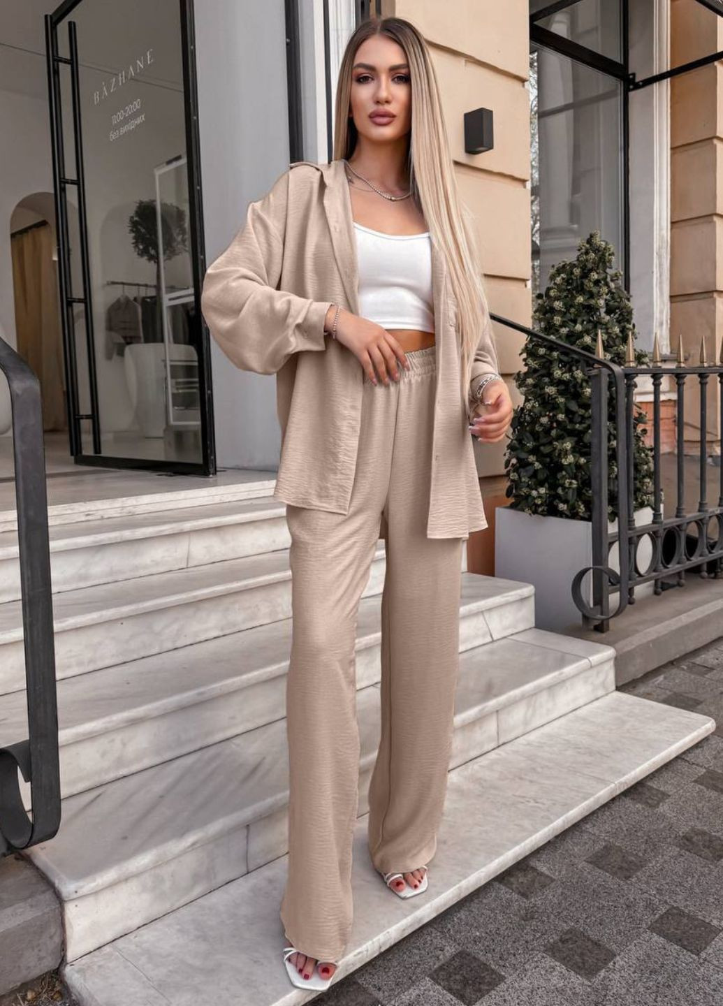 Базовий повсякденний вільний костюм двійка: сорочка + штани Україна (328392191)