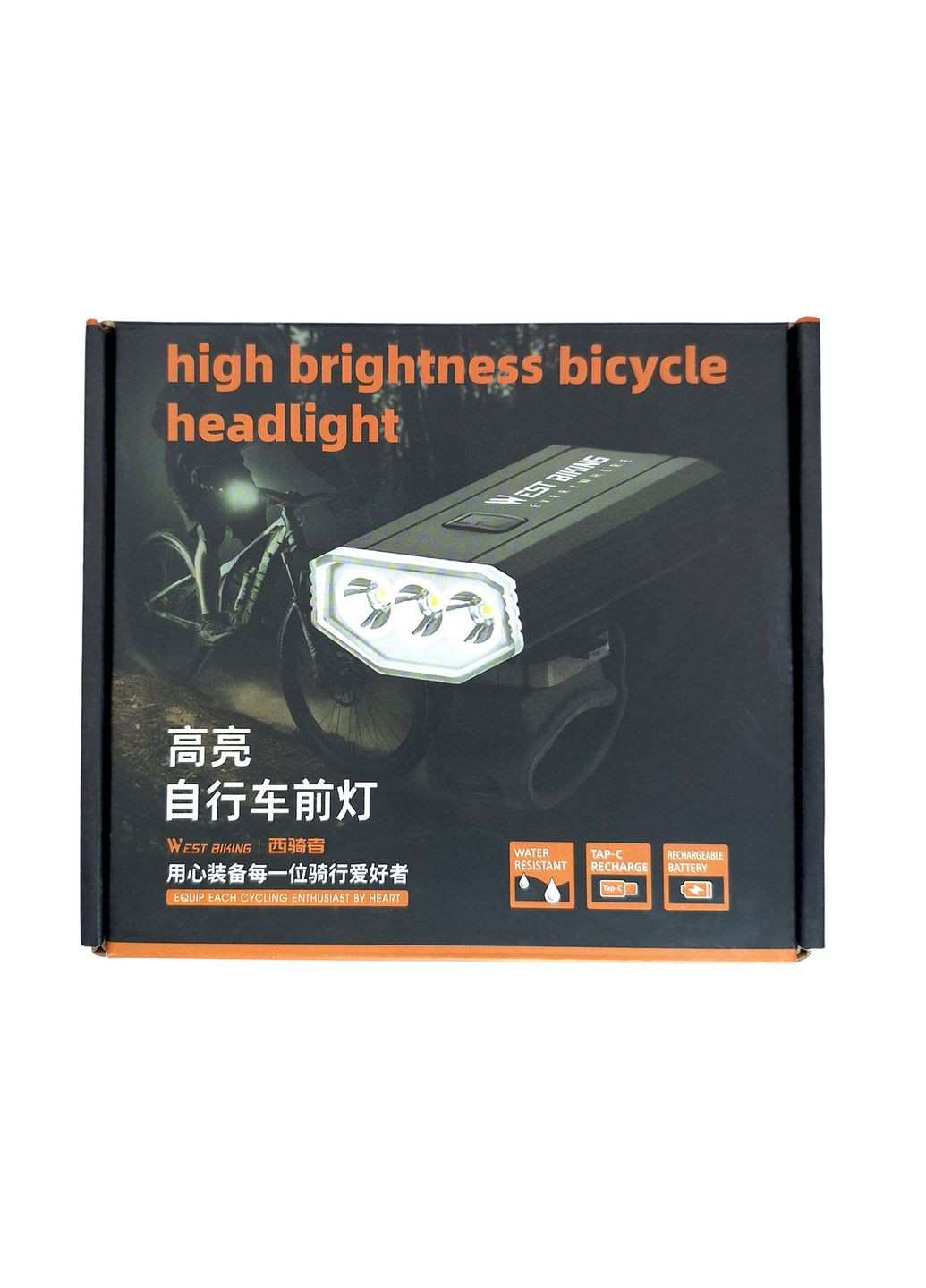 Велосипедная фара передняя YP0701414 1000Lm 3 Led (G0001995) West Biking (370290166)