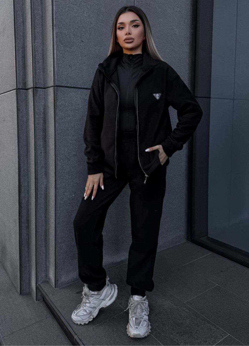 Базовий повсякденний демісезонний костюм двійка: кофта на блискавці + штани Allthings (363987692)