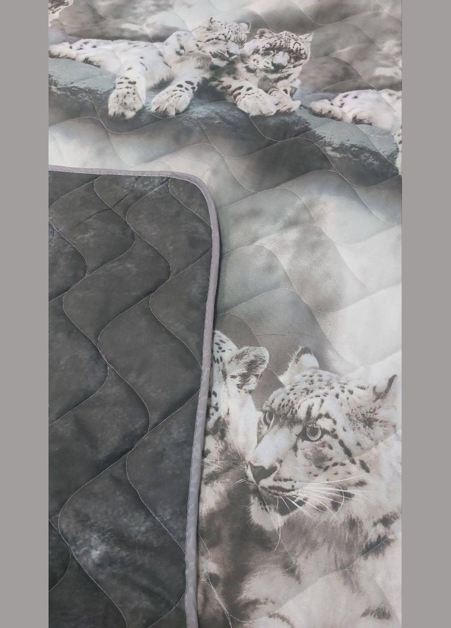 Одеяло покрывало летнее стеганые Полуторное 145х215 Серое (П4К-lito-kovdra-001/11) No Brand (306633931)