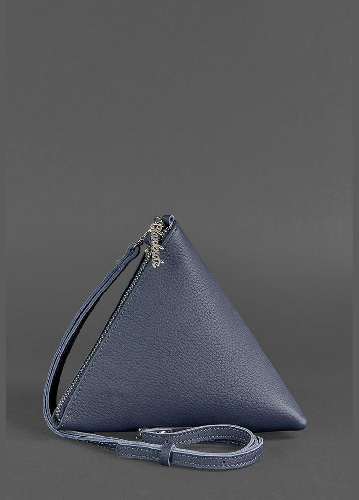 Кожаная женская сумка-косметичка Пирамида синяя (A-026494) BlankNote (327874228)