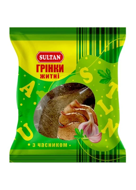 Сухарики ржаные с чесноком 80 г (slt.50977) Sultan (400481118)