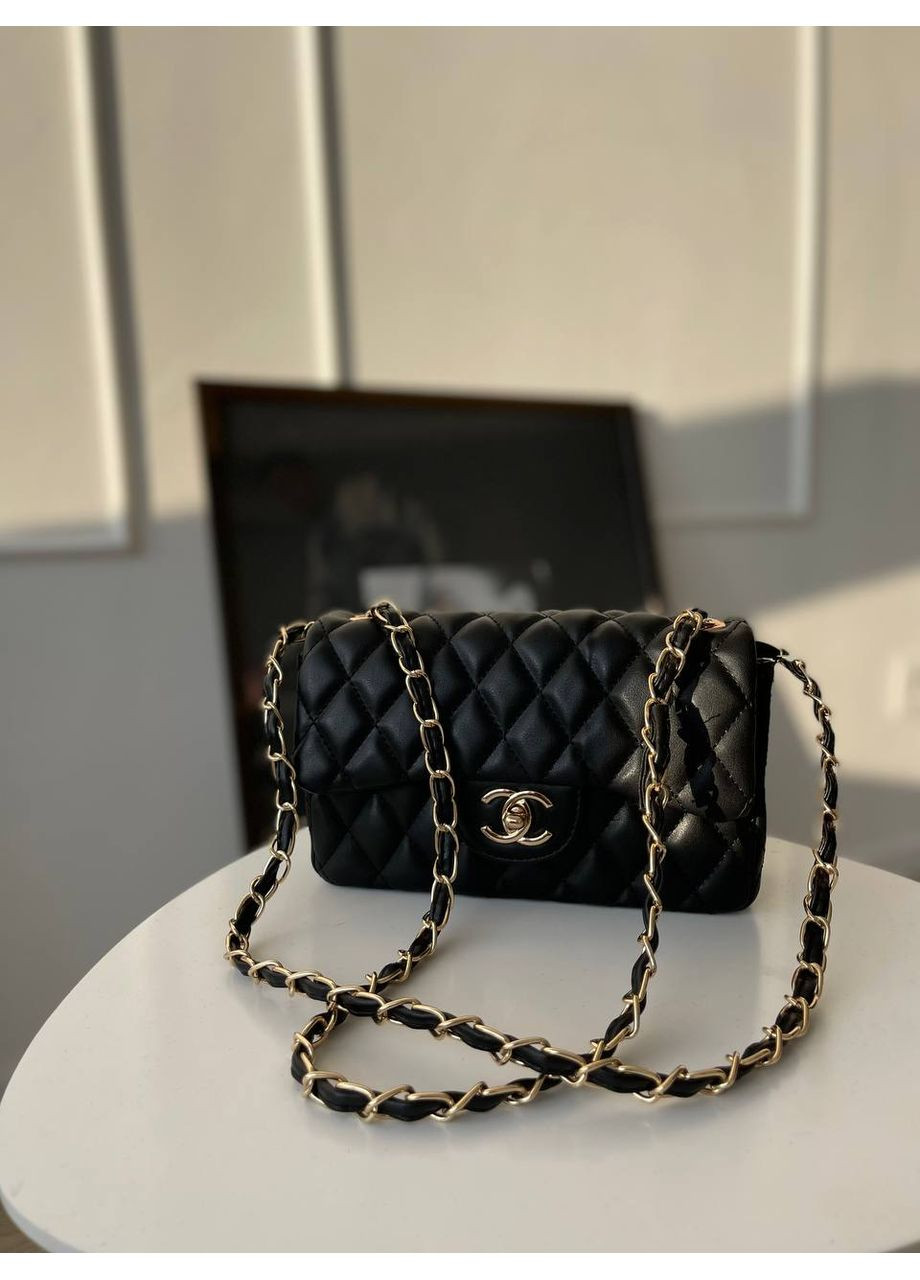 Сумка женская Chanel Classic Black/Gold Шанель классическая черная на плечо кросс боди No Brand (353390457)