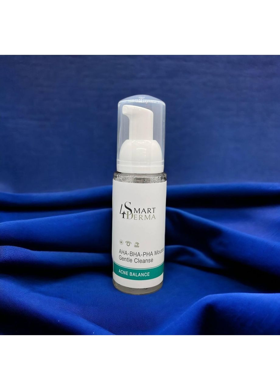 Smart4Derma Мультикислотна пінка для жирної та проблемної шкіри AHA-BHA-PHA Gentle Cleanse 80 мл. — Крем, Україна (354822038)
