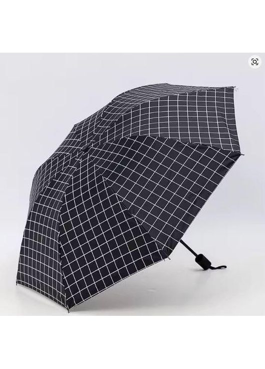 Чорна} парасолька складна напівавтомат checkers (8 спиць купол 98 см) black Stenson (359404516)