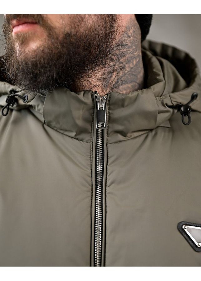 Оливкова (хакі) демісезонна демісезонна чоловіча куртка плащівка хакі No Brand