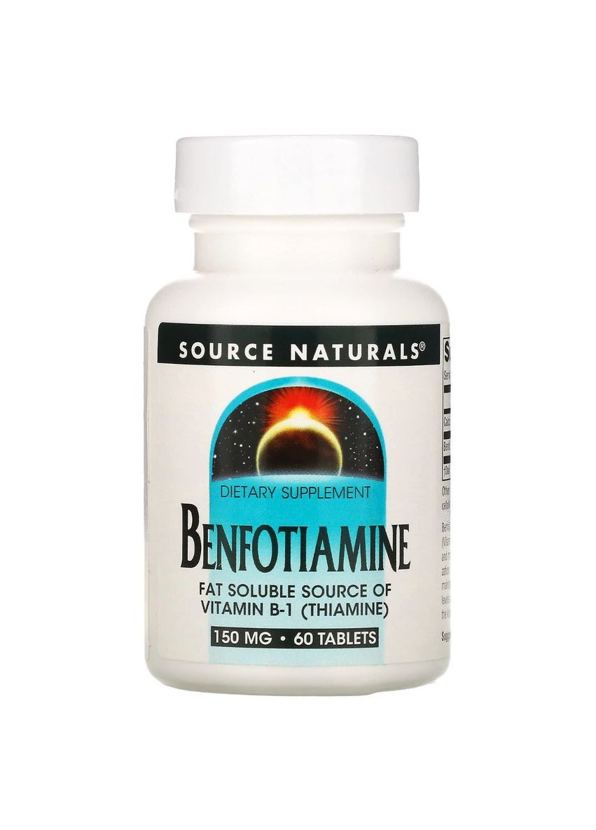 Бенфотіамін, 150 мг, Benfotiamine,, 60 таблеток Source Naturals (326054481)
