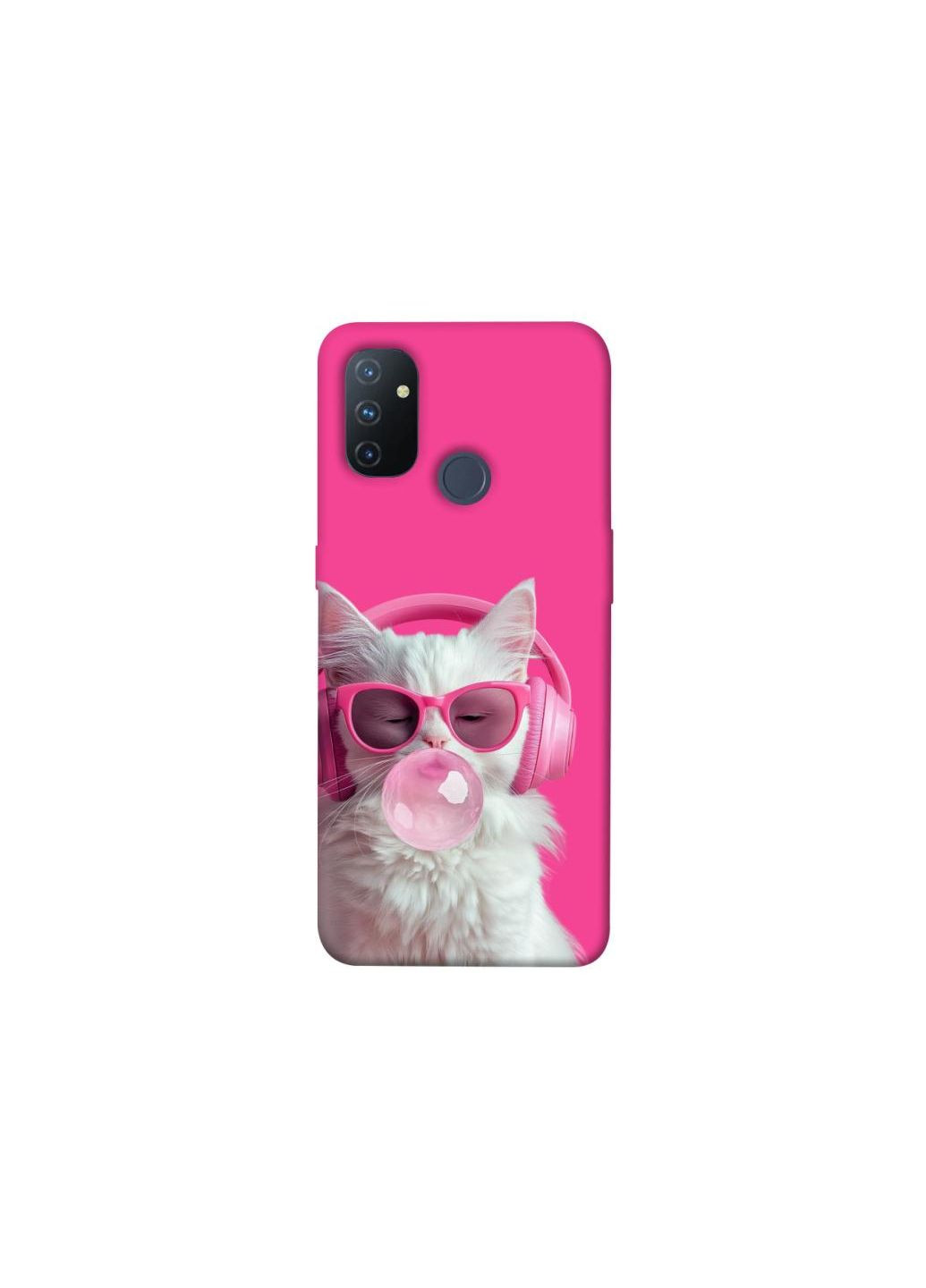 Чехол на OnePlus Nord N100 Pink kitty Frontalka (352209658)