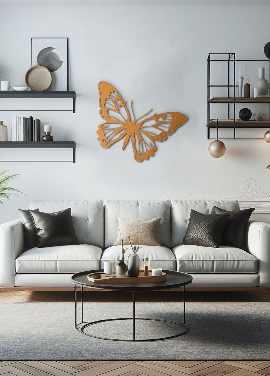 Декоративное панно из дерева, настенный декор для дома "Большая бабочка", интерьерная картина 50х60 см Woodyard (292111769)