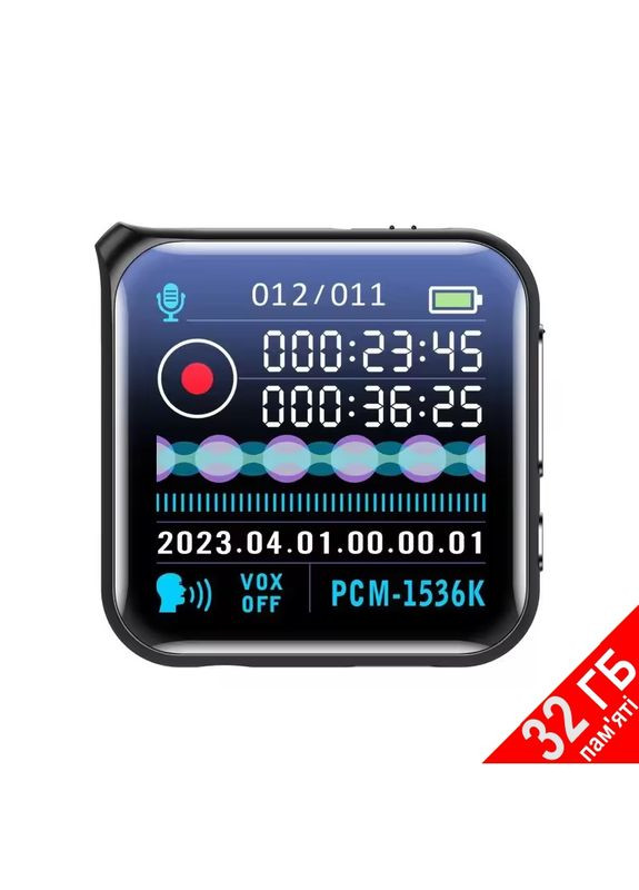 Мини диктофон с большим экраном, радио и MP3 плеером M30, 32 Гб памяти (101084-32) Nectronix (321960438)