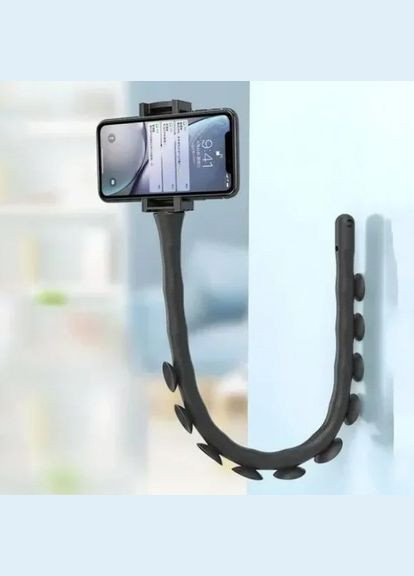 Гибкий держатель для телефона с присосками универсальный Cute Worm Lazy Holder. LC-210 Цвет: черный No Brand (352769477)