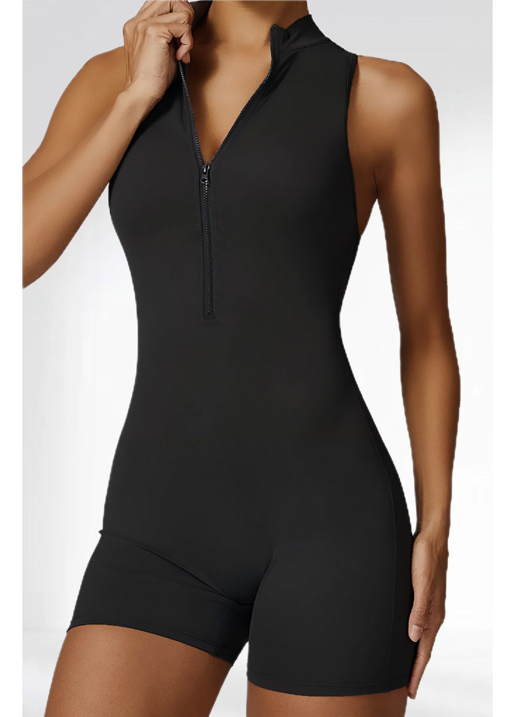 Спортивний комбінезон жіночий LILAFIT комбінезон-шорти чорний спортивний нейлон