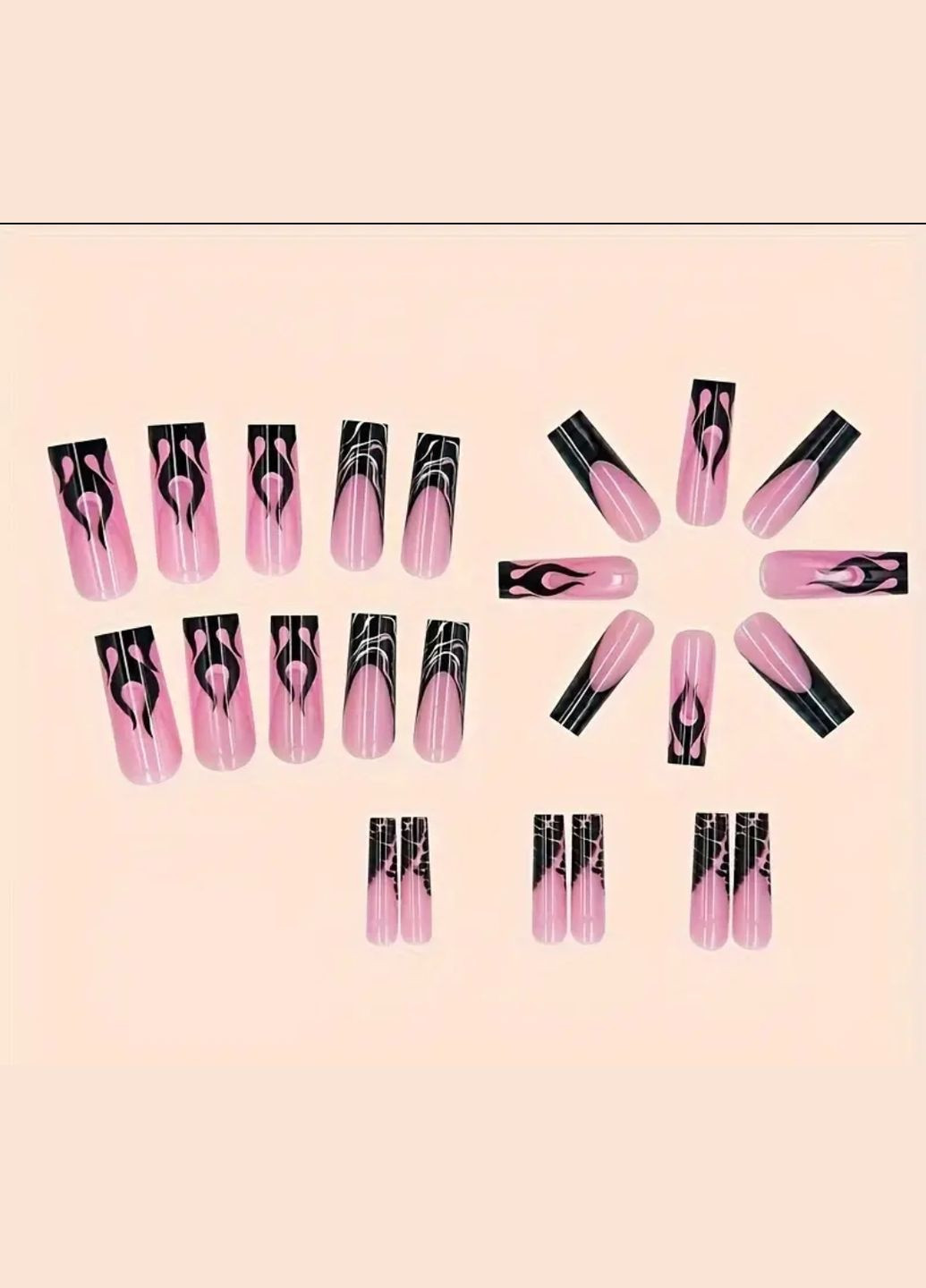 Накладные ногти в комплекте со скотчем для приклеивания - Pink Fre Nails (296568690)