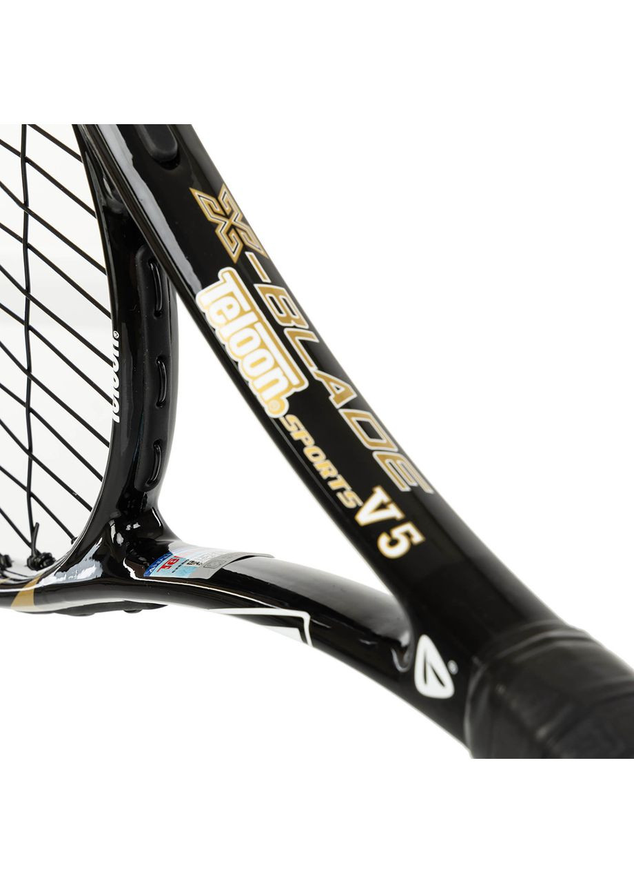 Ракетка для великого тенісу X-BLADE-V5 (алюміній, вага-280гр, чорний-золотий) Teloon (361435330)