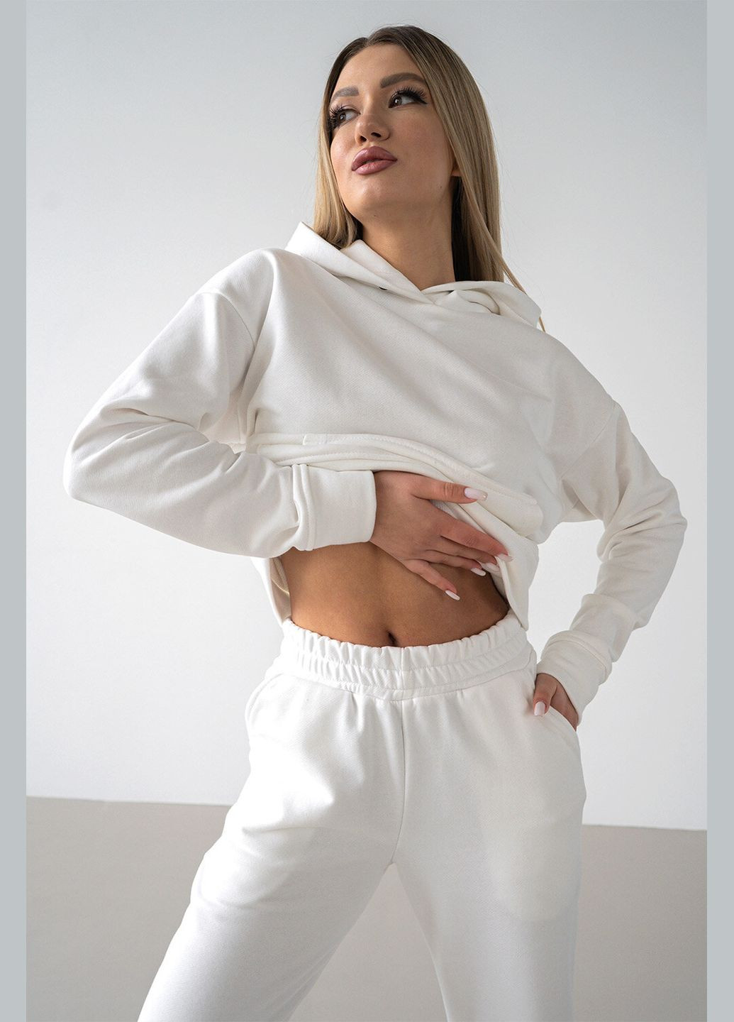 Женский спортивный костюм OVERSIZE 23 Белый Teamv (316355046)