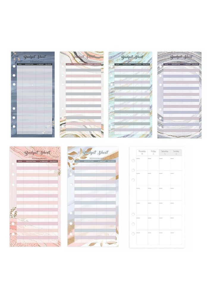 Блокнот-планер для фінансів 12,5х19,5 см, планер бюджету та зберігання грошей, органайзер прозорий з блискітками No Brand (369802983)