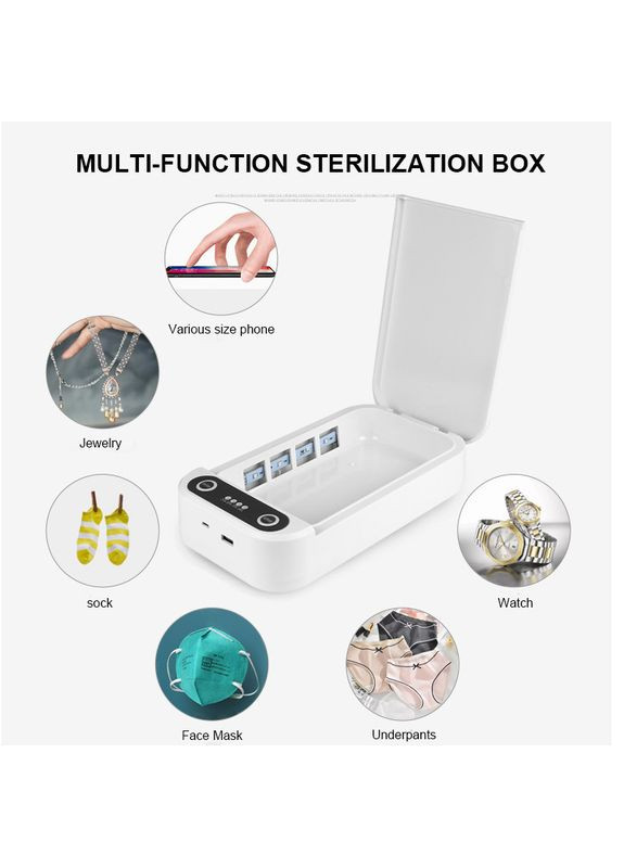 Багатофункціональний УФ стерилізатор ST801 з бездротовою зарядкою UV Sterilizer Black VHG (360771916)